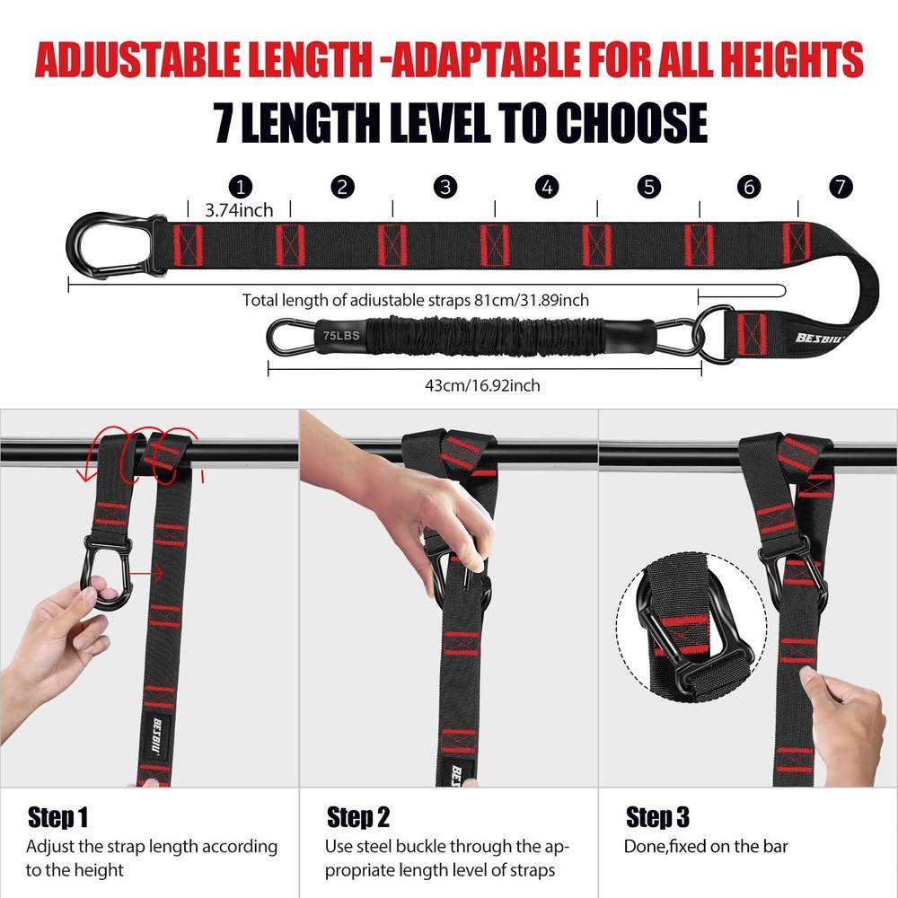 Pull Up Assistance Bands 260lbs, Heavy Pull Up Bands Resistance Bands for Pul...