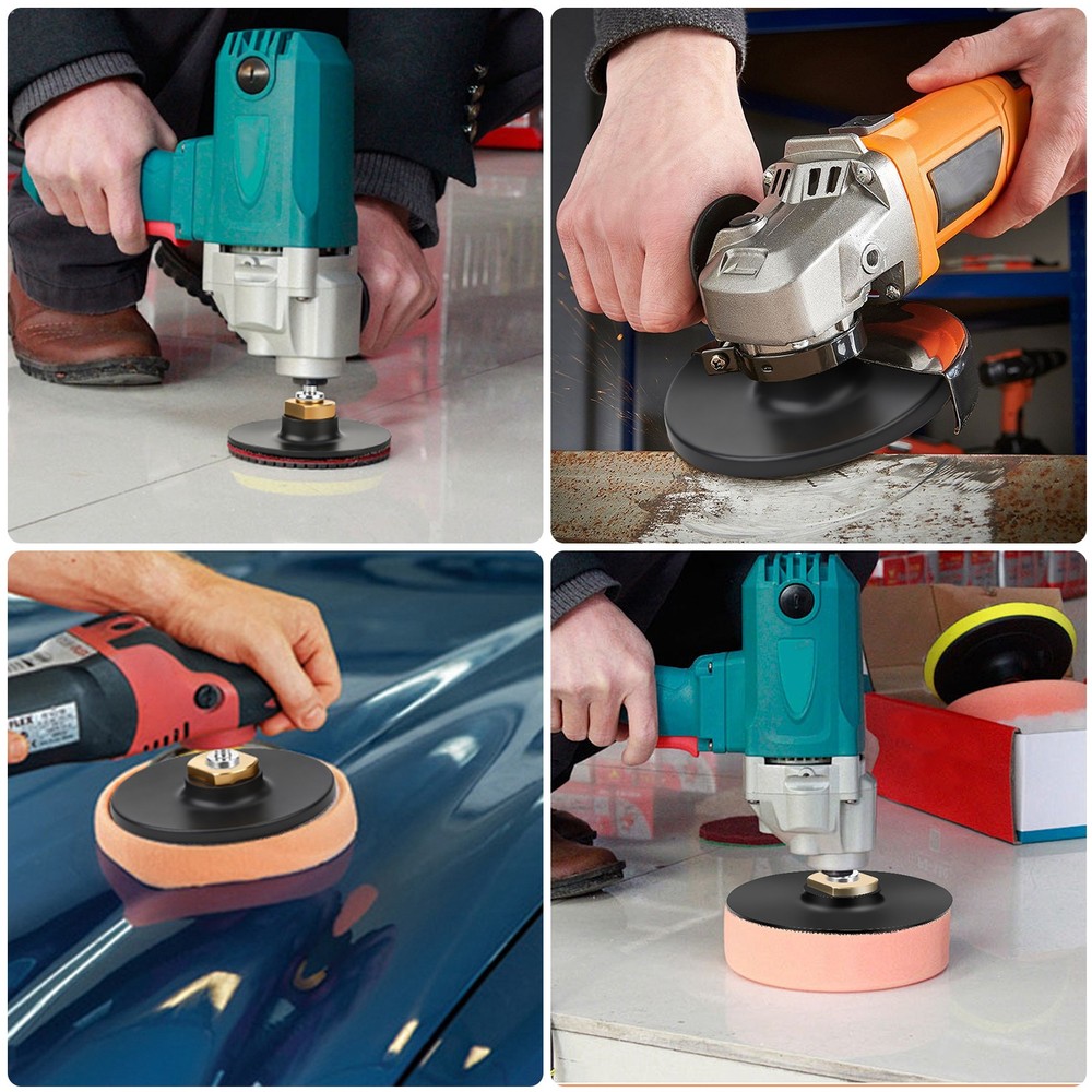 4" Polishing Grinding Discs Hook and Loop Backing Pad for M14 Angle Grinders