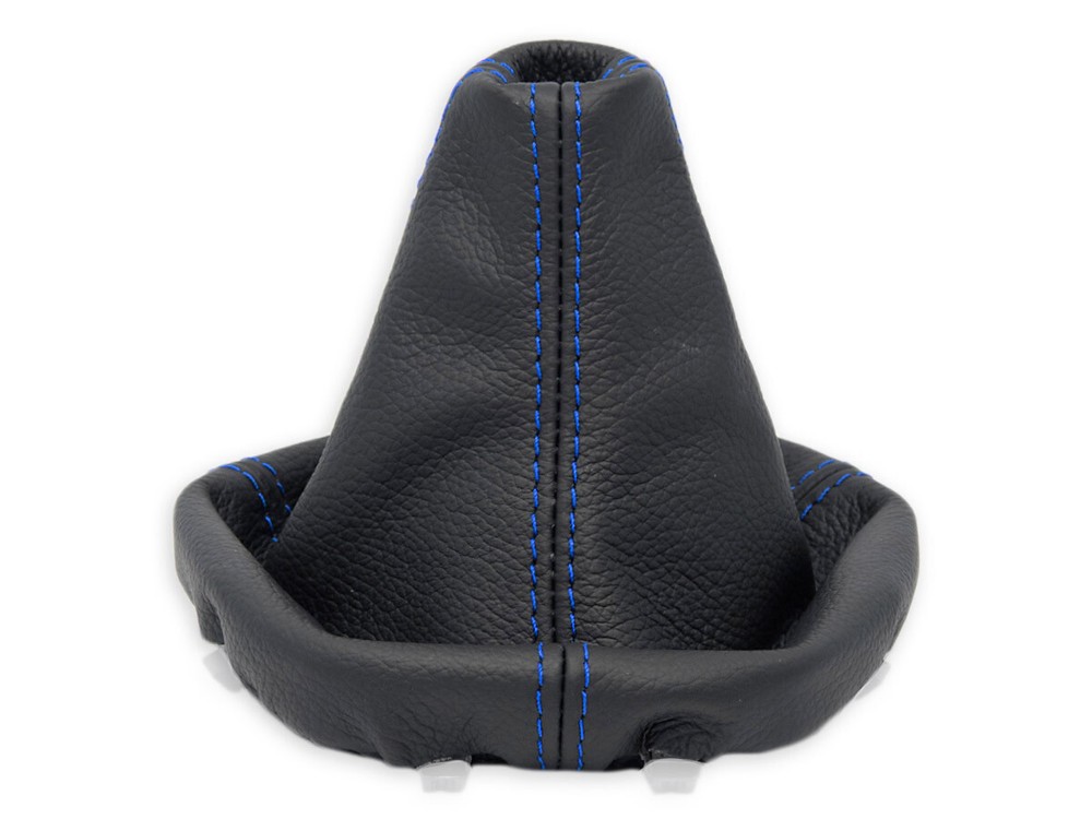 FOR FORD KA 2 2008-2016 GEAR SHIFT BOOT GAITER LEATHER STITCHING BLUE