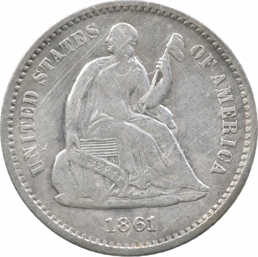1861 Seated Liberty Half Dime *5485
