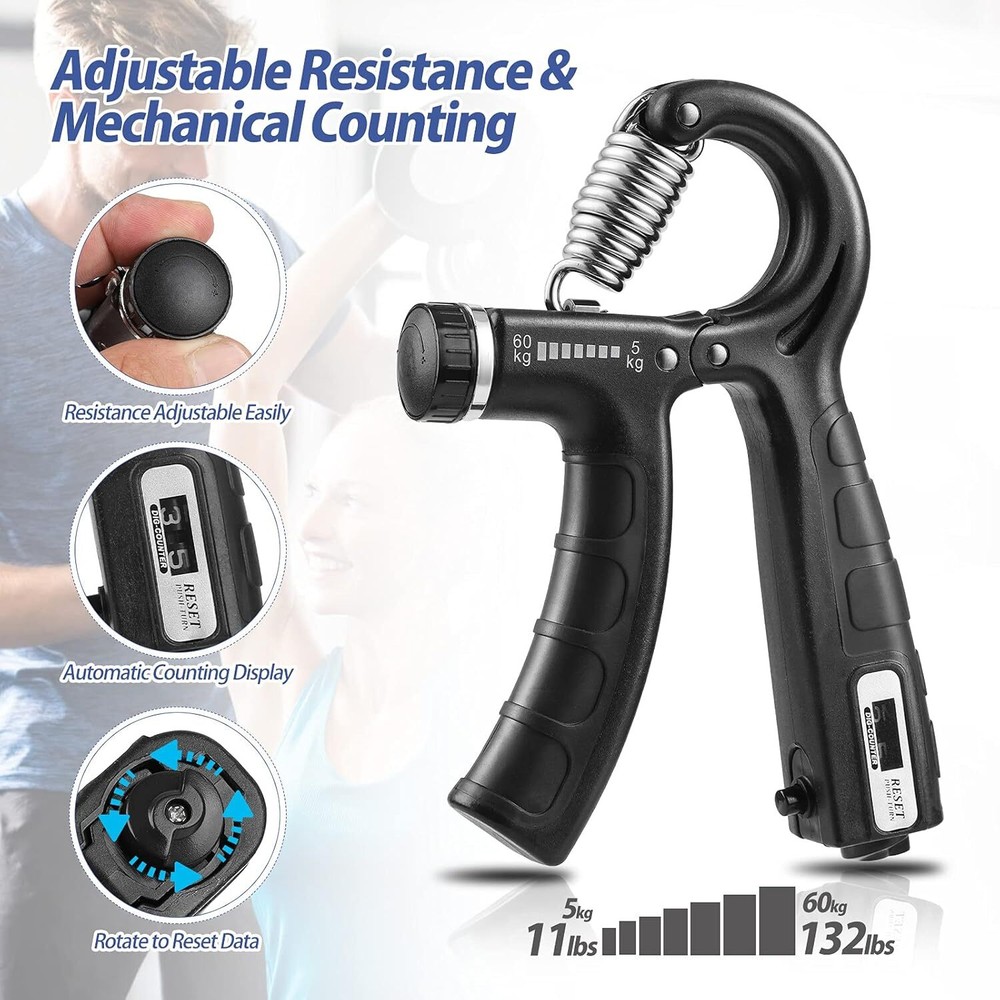 2 Pack Grip Strength Trainer with Counter