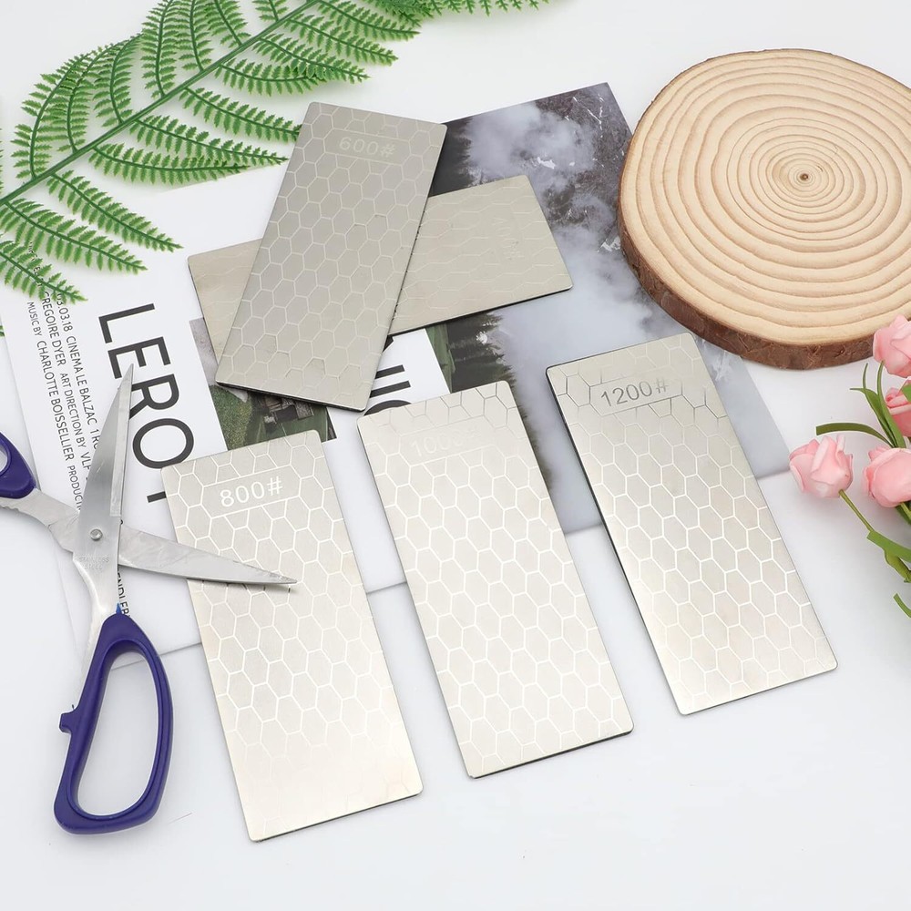 Diamond Sharpening Stone, 5 Pcs Knife Sharpening Stone with Extra Fine/Coarse