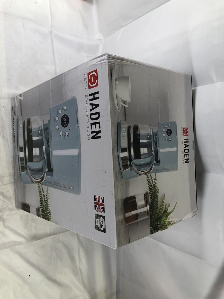 Haden Brighton Coffee Machine, 12 Cup,Sky Blue & chrome