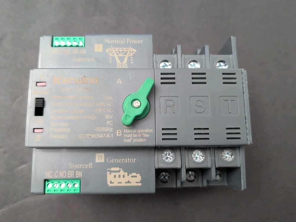 Mini ATS Automatic Transfer Switch 100 amp manual transfer switch power trans...