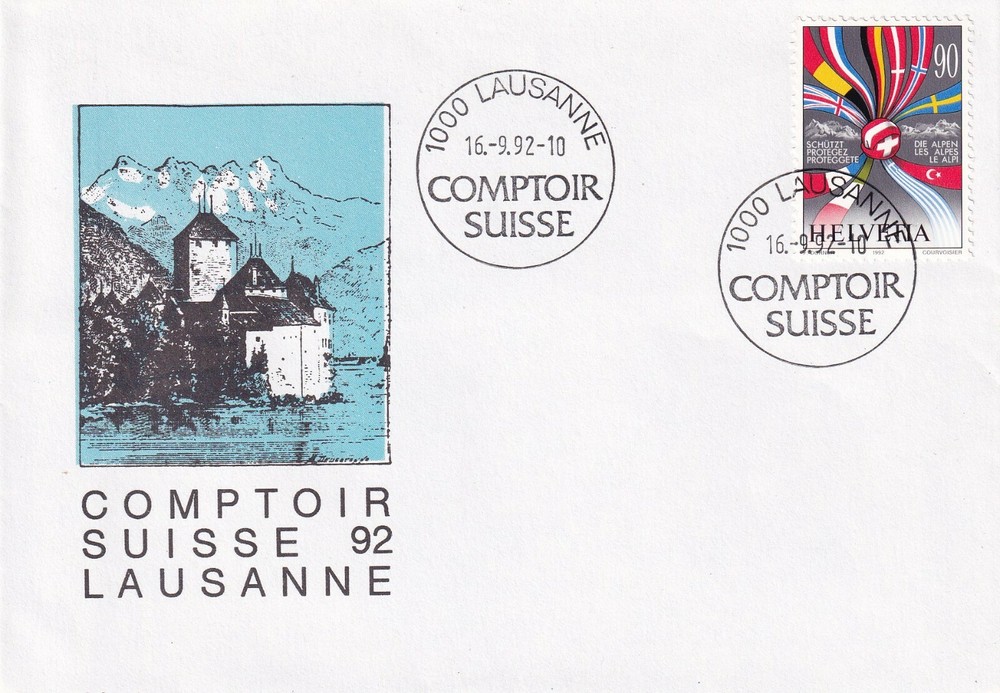 SWITZERLAND 1992 COVER FOR SWISS COUNTER