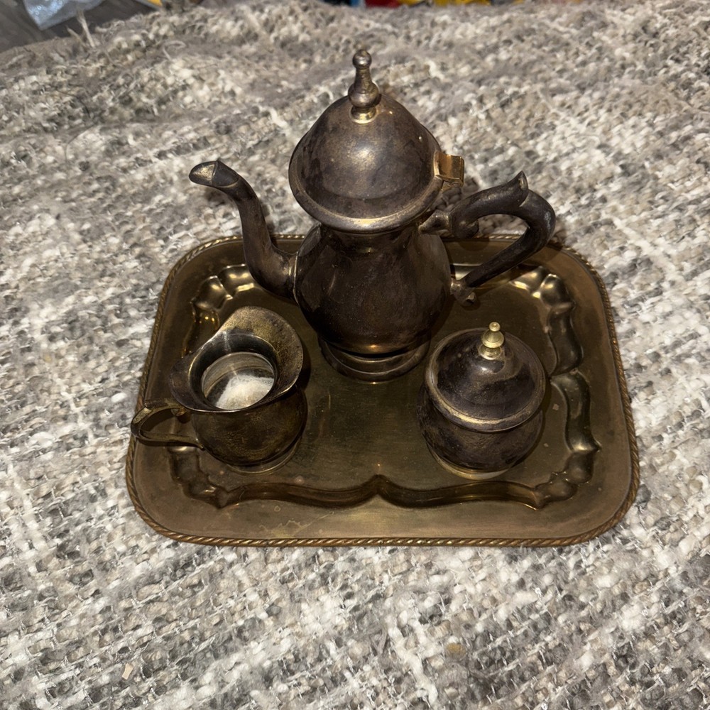 Brass Tea/Coffee Set with Tray