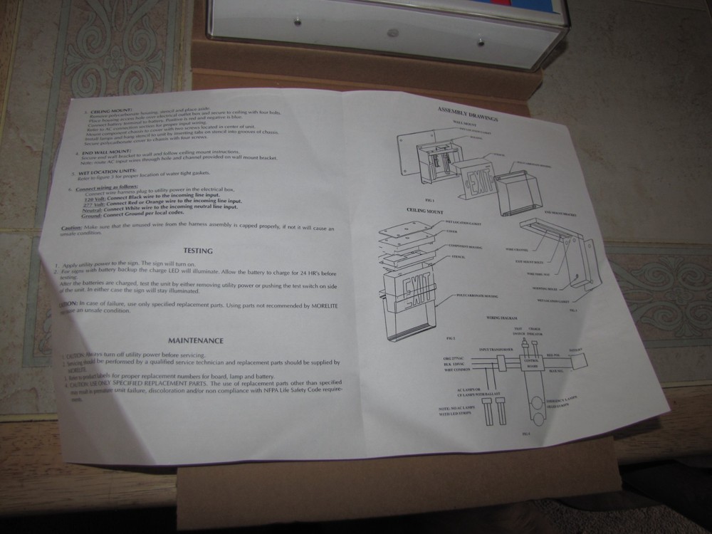 Vintage Industrial Exit Sign nos