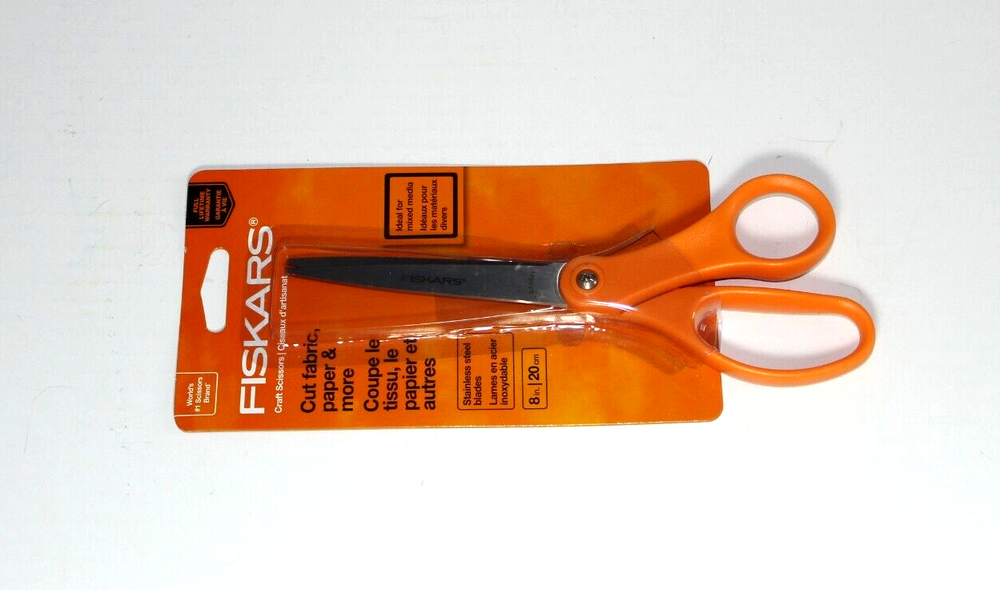 Fiskars 134520 Multi Purpose 8 Inch Orange Handled Scissors