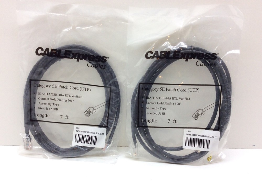 2 - CABLExpress Cables 7ft Cat5e 350MHz Assembled Patch Cable Black