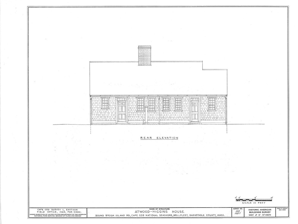 Cape Cod colonial house, 3 bedroom floor plan, architectural drawings & details