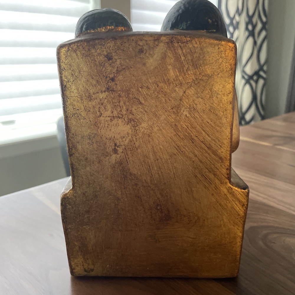 Handmade Egyptian Sculpture Bookend Gold Pharaohs