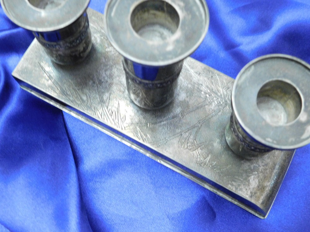ZEESUNG CHINESE EXPORT STERLING SILVER CONSOLE CANDLEHOLDERS - EXCELLENT COND.