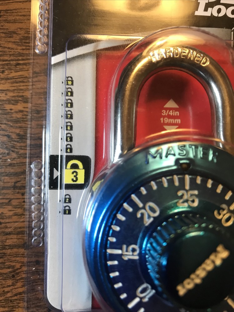 Master Lock Combination Padlock Light Blue P43041Anti-Shim