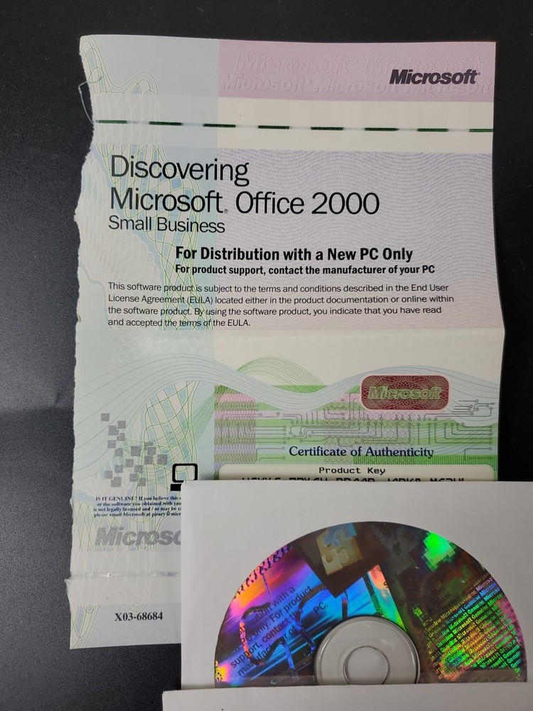 Microsoft Office 2000 Small Business with Product Key & Discs Cool+