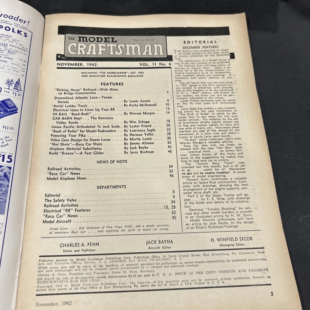 Model Craftsman November, 1942