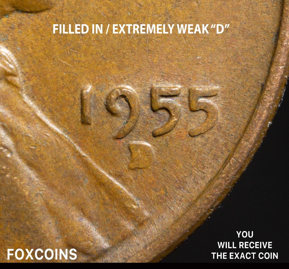 1955-D ERROR - WEAKLY/FILLED MINT MARK ERROR NICE!!!! A Mint Mark Error
