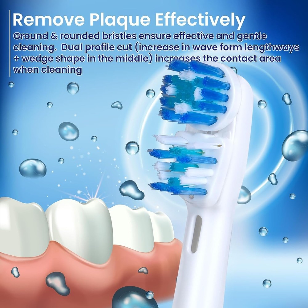 Replacement Brush Heads Double Clean 8-Pack Compatible with Braun Oral-B Dual