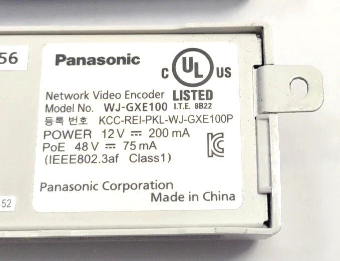 Panasonic WJ-GXE100 Network Video Encoder PoE