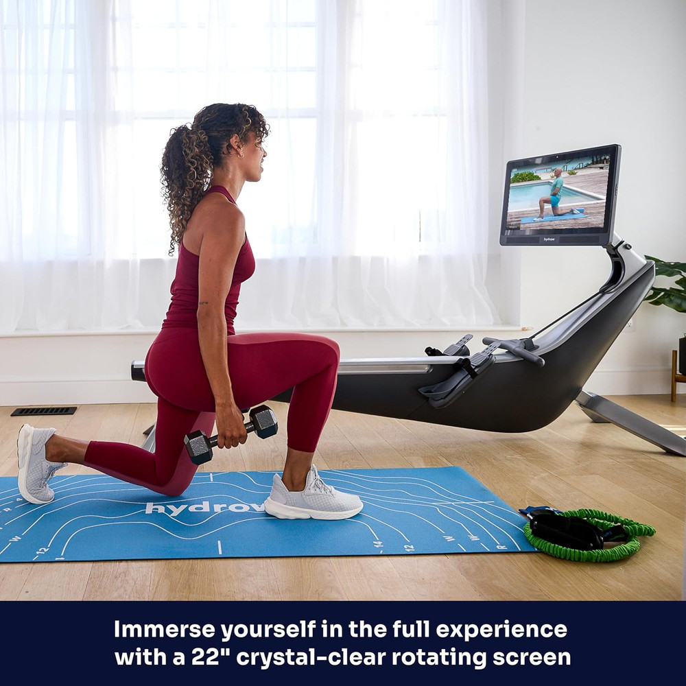 Pro Rowing Machine with Immersive 22" HD Rotating Screen - Stows Upright | Live