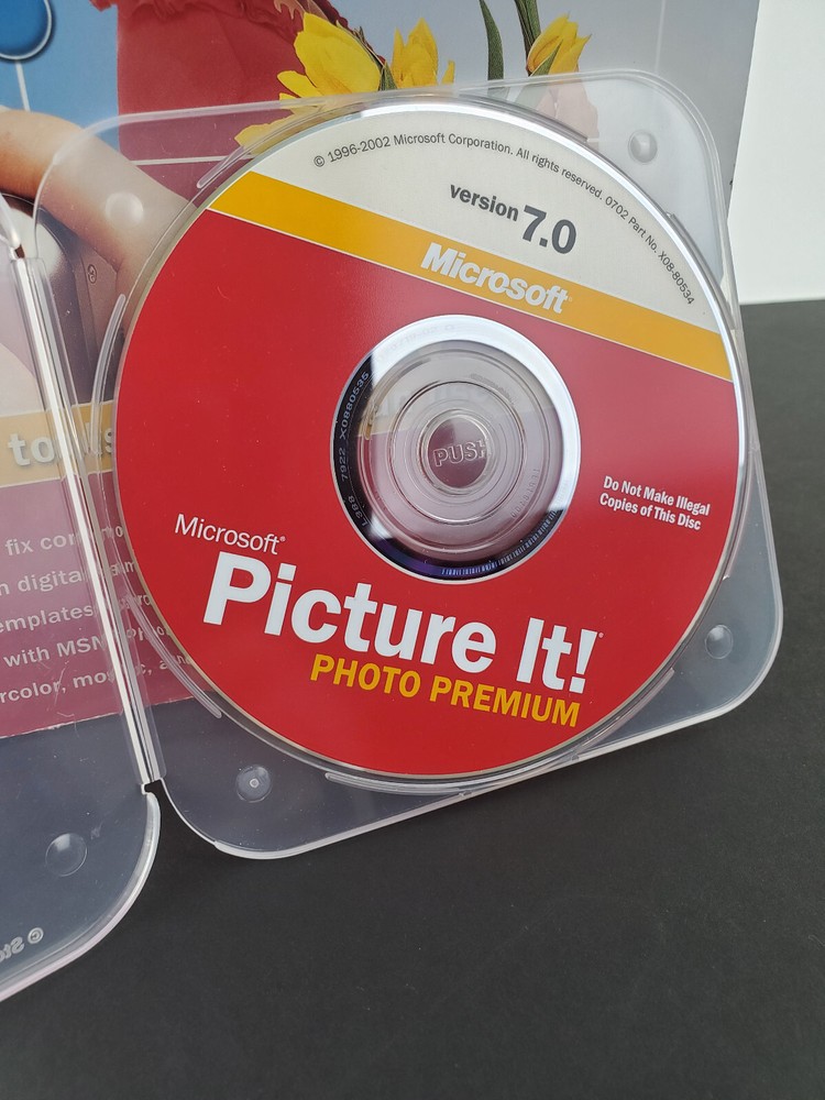 Microsoft PICTURE IT! Photo Premium Version 7.0 (2002) Windows XP 2000 ME 98