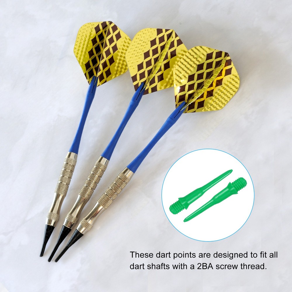 Plastic Dart Tips, 100 Pack 2BA Thread Soft Dart Tips Dart Accessories, Green