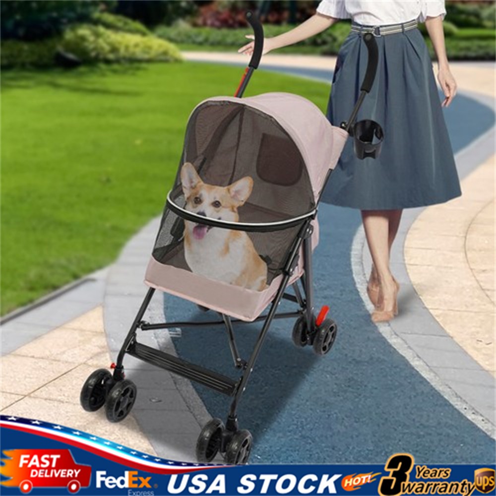 Foldable Lightweight Durable Pet Stroller For Small To Medium Pets Dogs And Cats