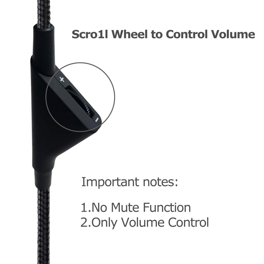 Replacement Audio Cable Cord Volume Control for Astro A10 A40 Gaming Headset 2M