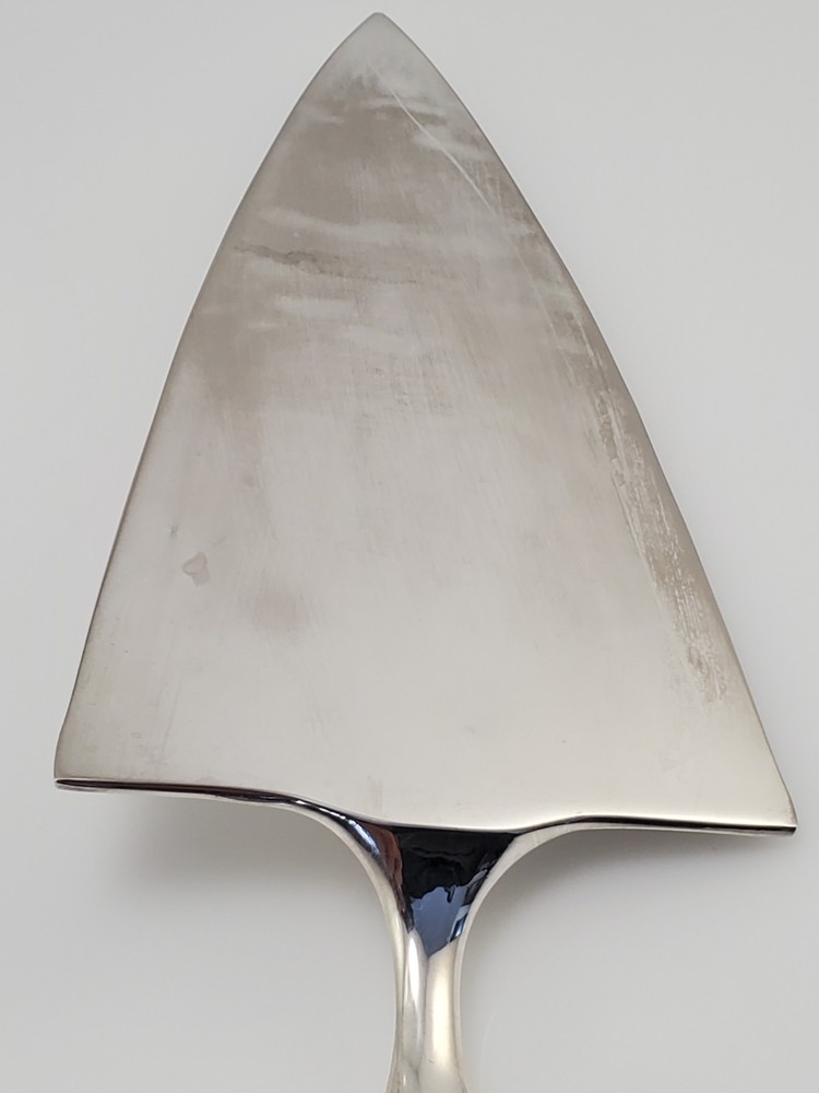 Mikasa Cake Pie Server Knife with Crystal Handle Silver Plated Rousseau Pattern