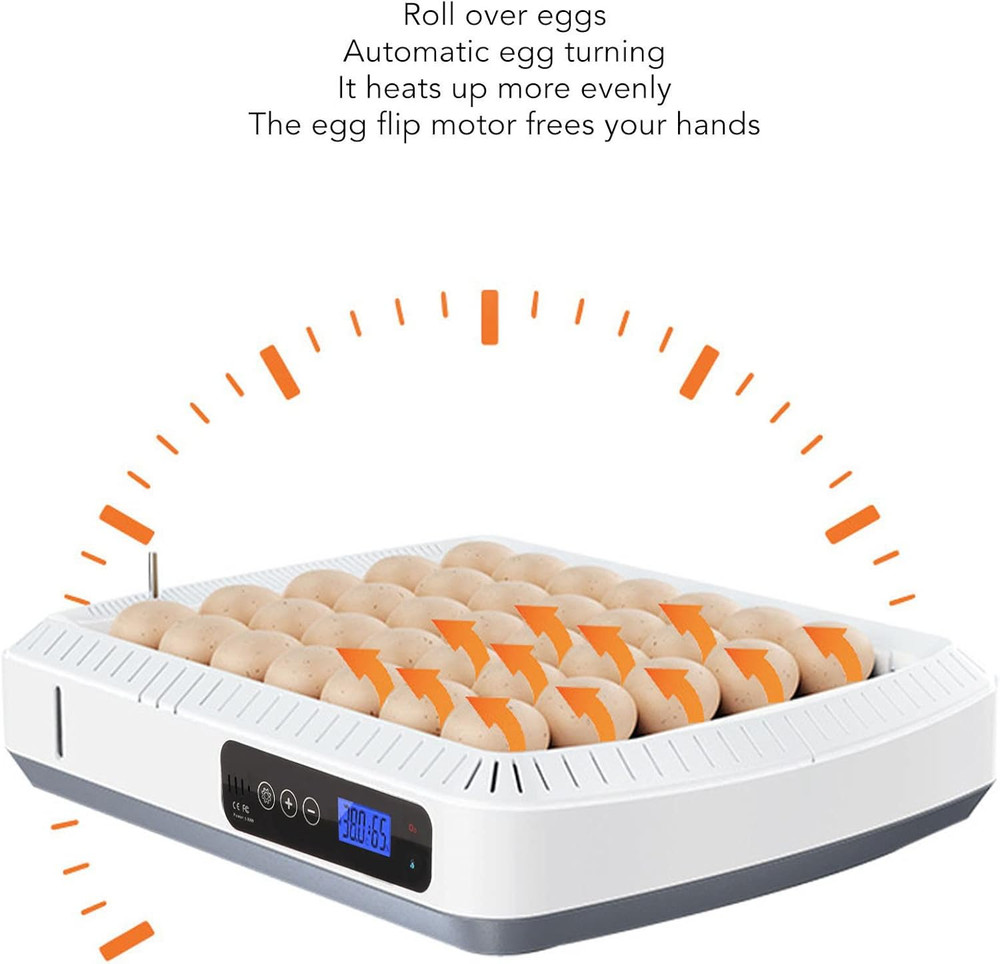 Egg Incubator Machine, Large Space Egg Incubator with Automatic Egg Turning and