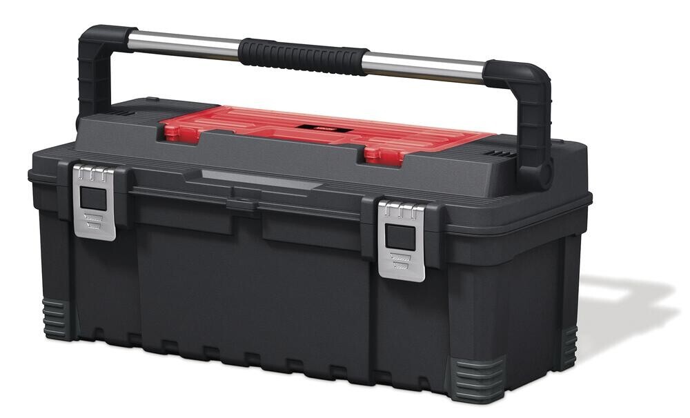 26"  Polypropylene Resin Rugged Portable Tool Box Storage w/ Removable Organizer