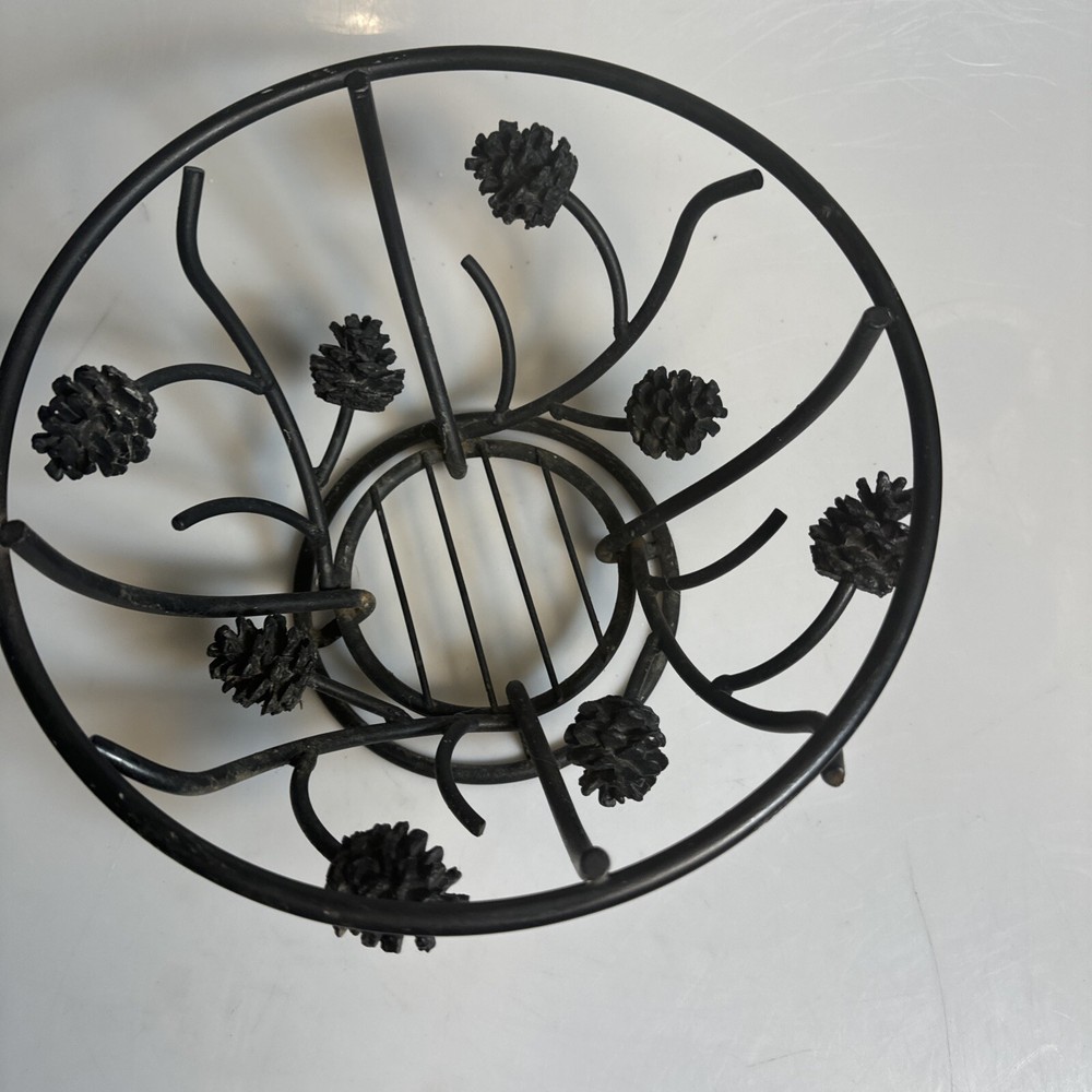 Wrought Iron Pinecone Bowl 10"