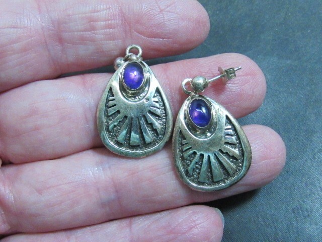 native American amethyst    earrings