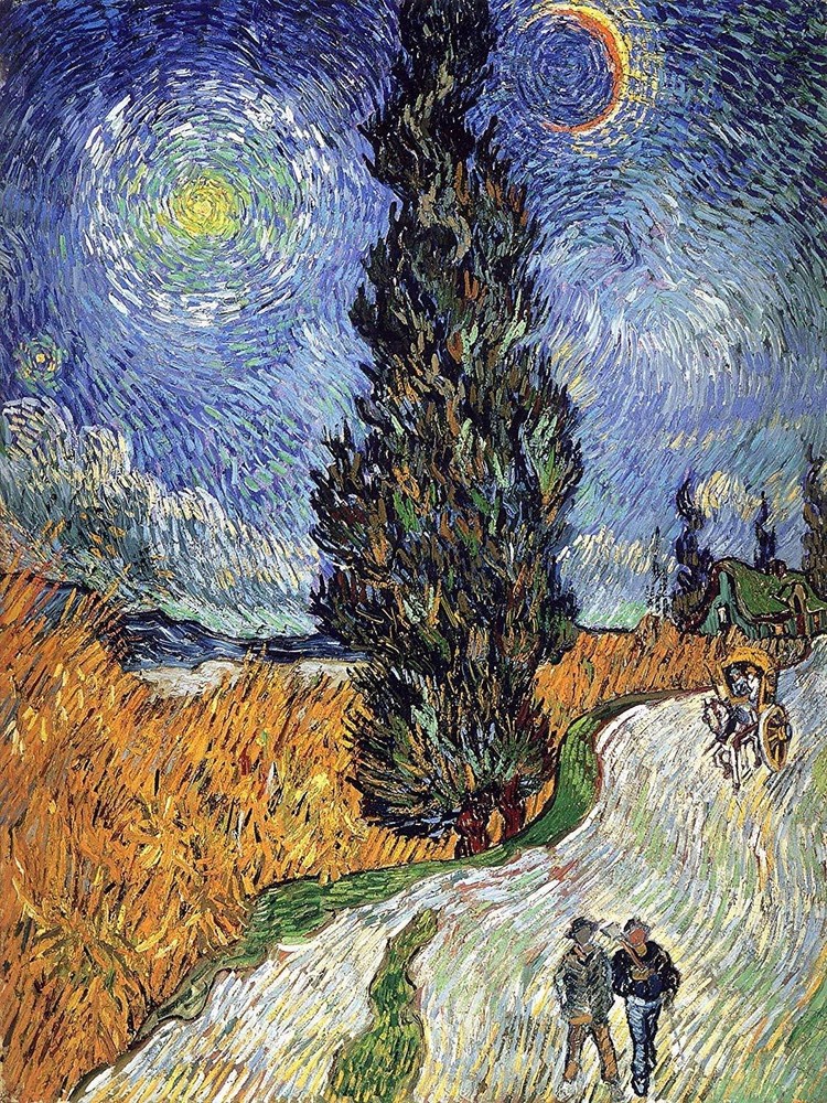 Road Cypress and Star Vincent Van Gogh Tile Mural Kitchen Backsplash Ceramic