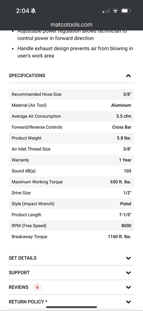 Matco Tools 1/2" Impact Wrench MT1712