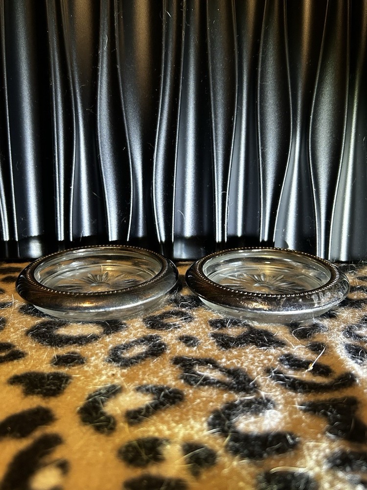 Silver Anecdotal Crystal Antique Coasters.     226