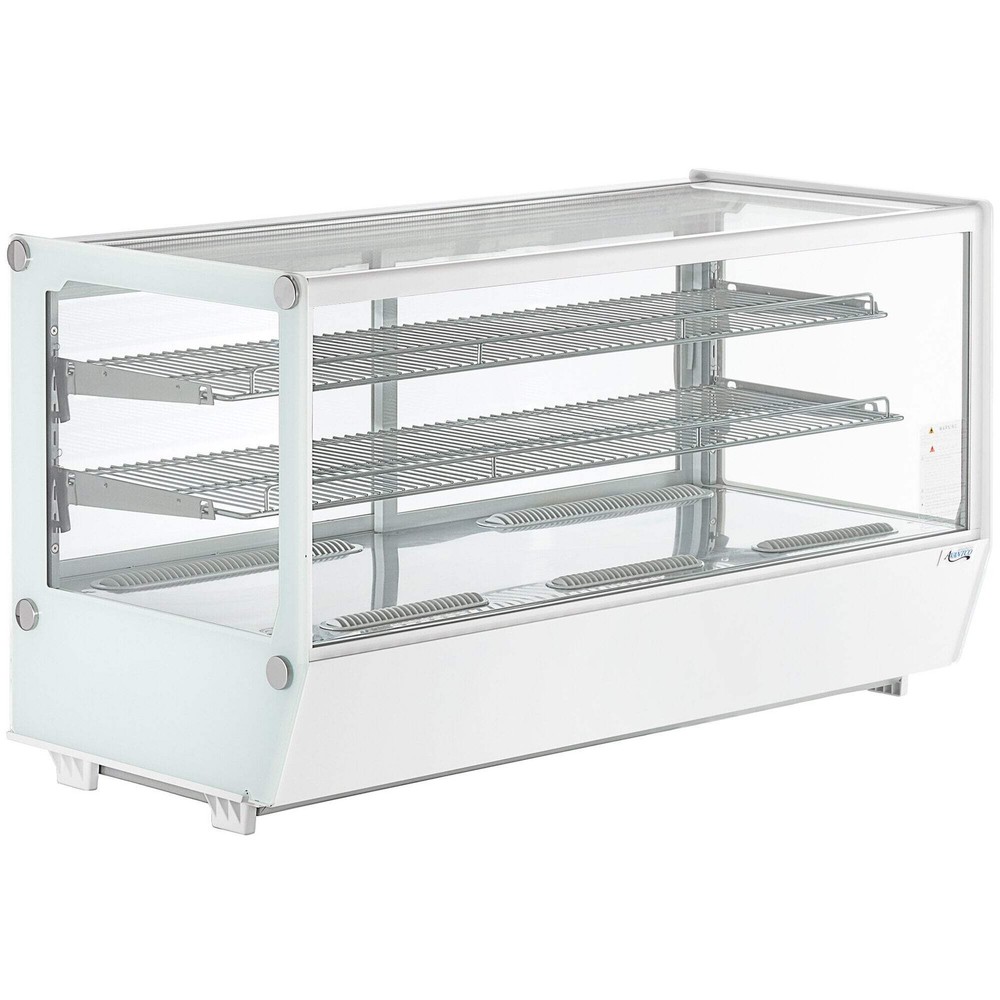 48" White Refrigerated Square Countertop Bakery Display Case with LED Lighting