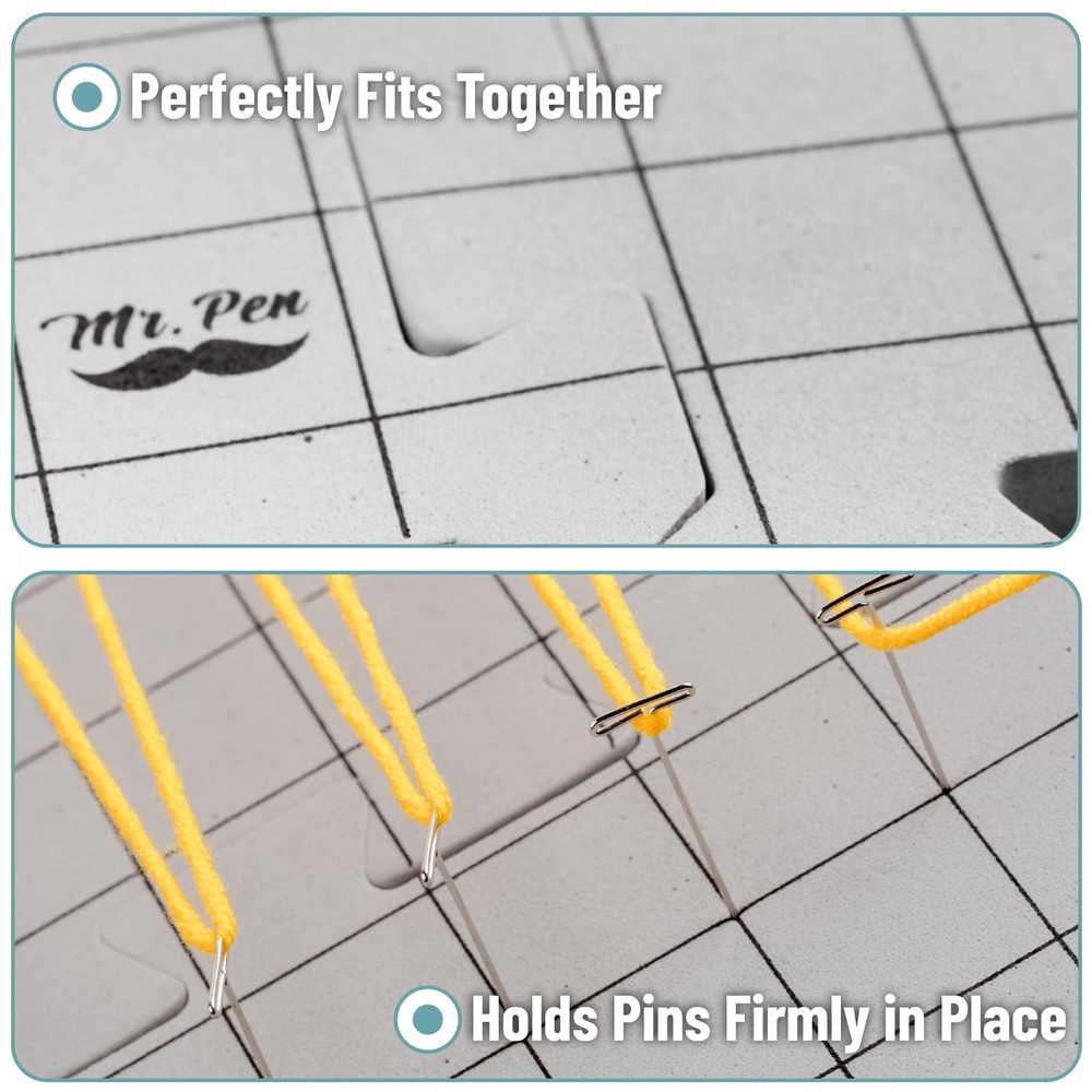 Mr. Pen- Blocking Mats for Knitting Crochet Projects, 12 x 12, 9 Pack with