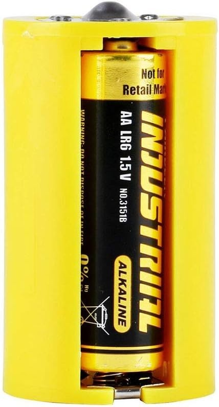 8 Pcs AA to Size D Battery Adapter Converter Cases, Parallel Yellow Plastic
