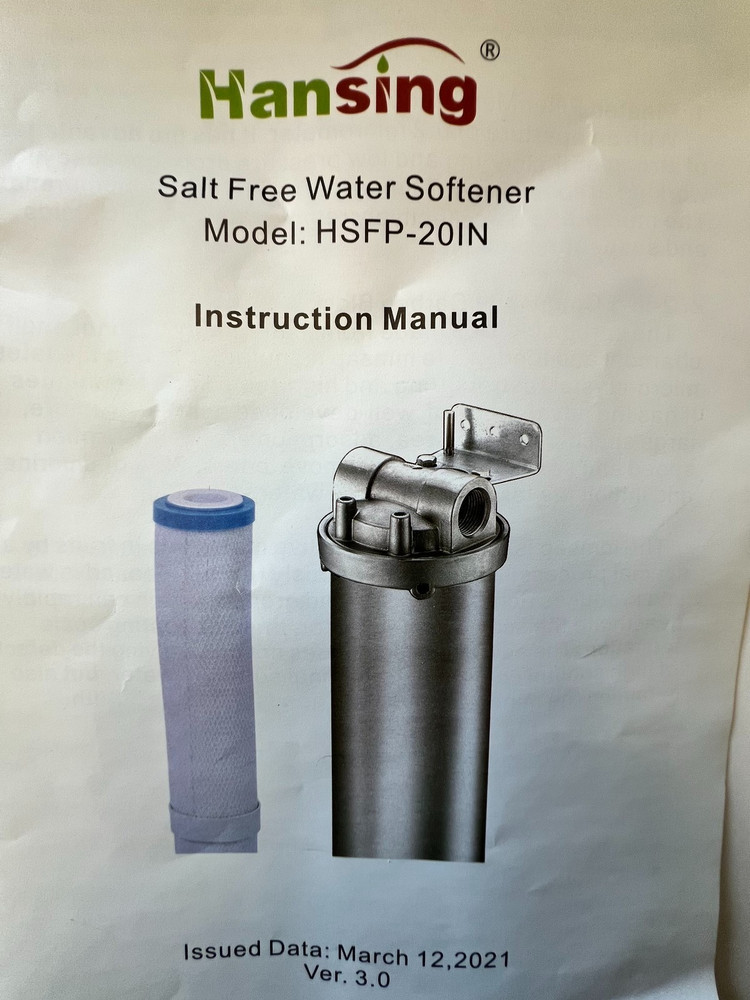 Hansing Whole House Water Softener/Conditioner System Salt-Free
