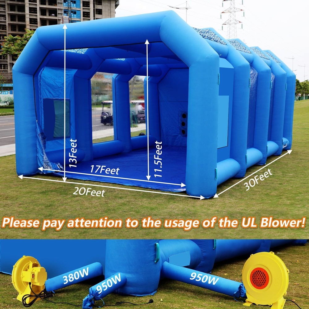 Inflatable Spray Booth Paint Tent Car Paint Capacious Filter System With Blowers