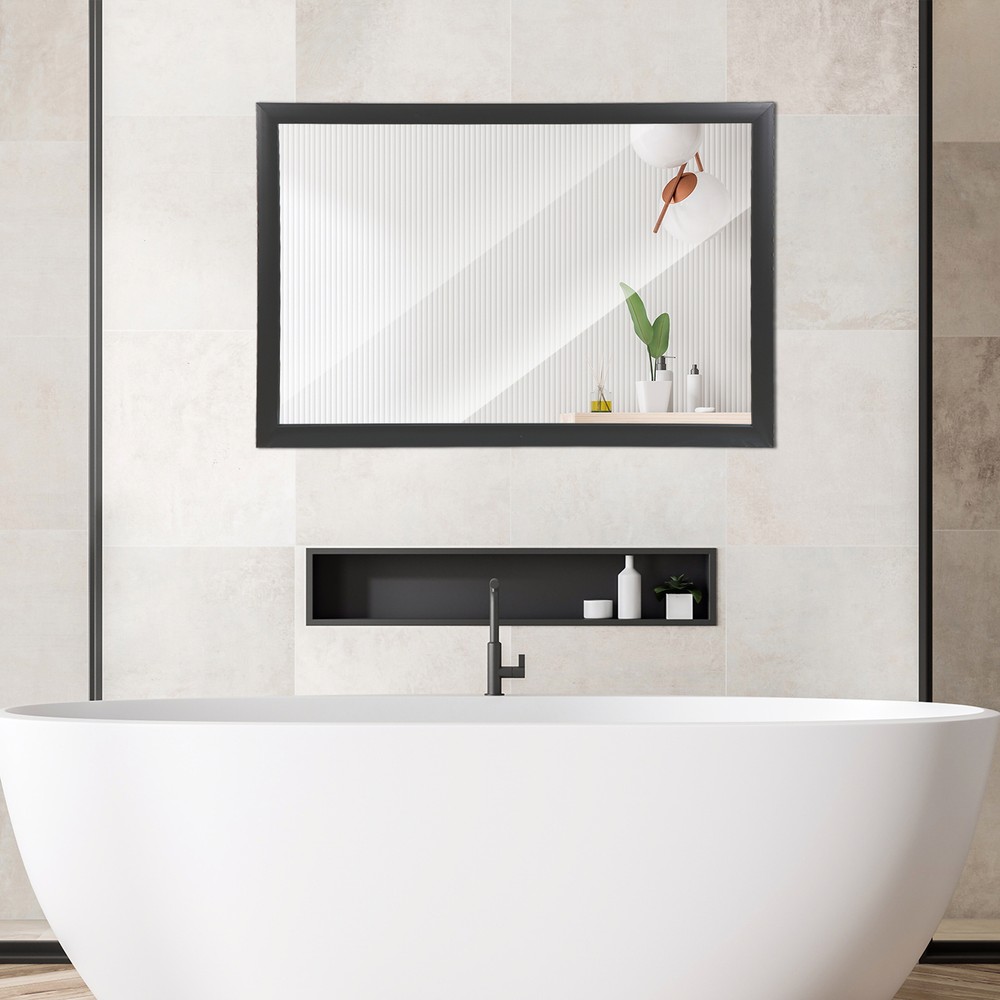 2PCS 24"x36" Wall Mirror Vanity Rectangular PS Metal Frame for Bathroom Washroom