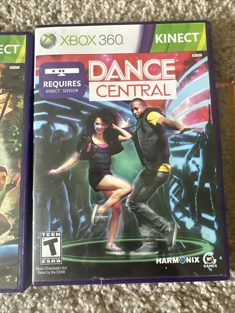 Microsoft Xbox 360 Kinect Motion Sensor Bar Black & 3 games - bundle