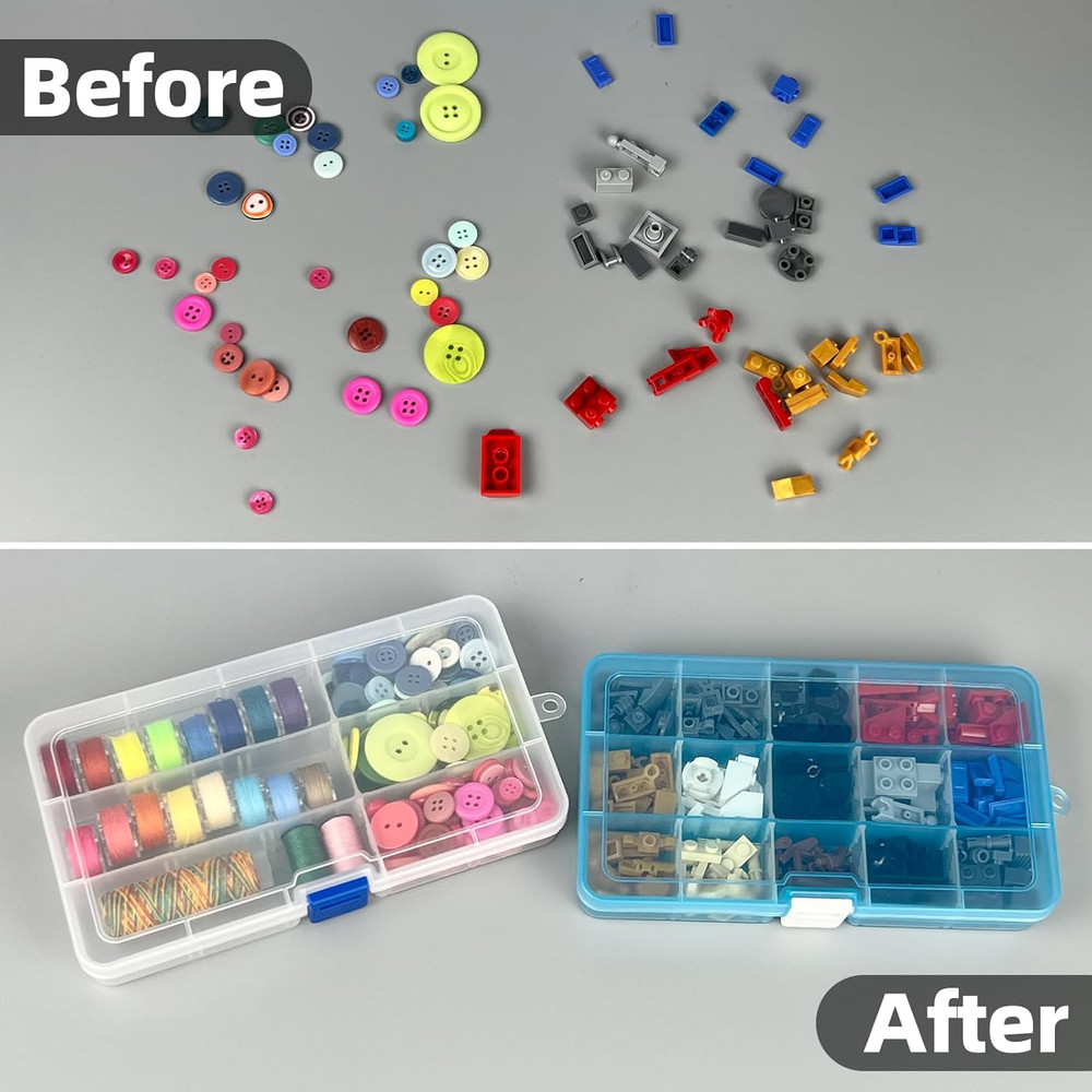 Plastic Organizer Container Storage Box Adjustable Divider Removable Grid Compar