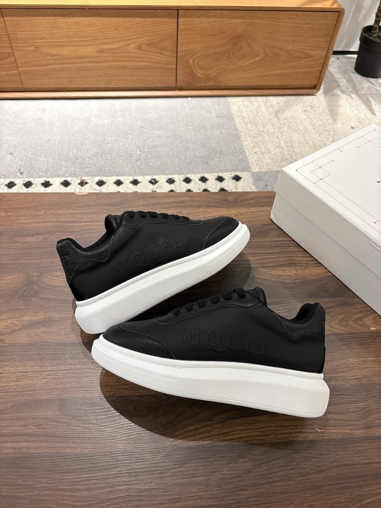 Alexander McQueen Logo Low Top Sneaker Black White Leather