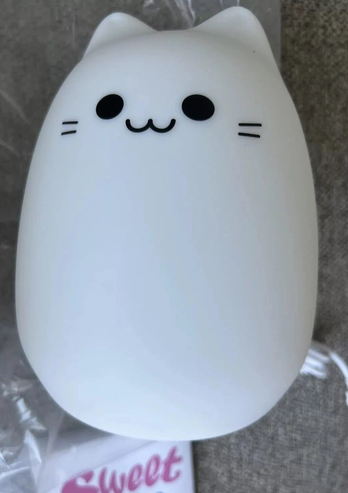 Cat Night Light Or Table Lamp Changes Color Remote Control By Sweet Ponies