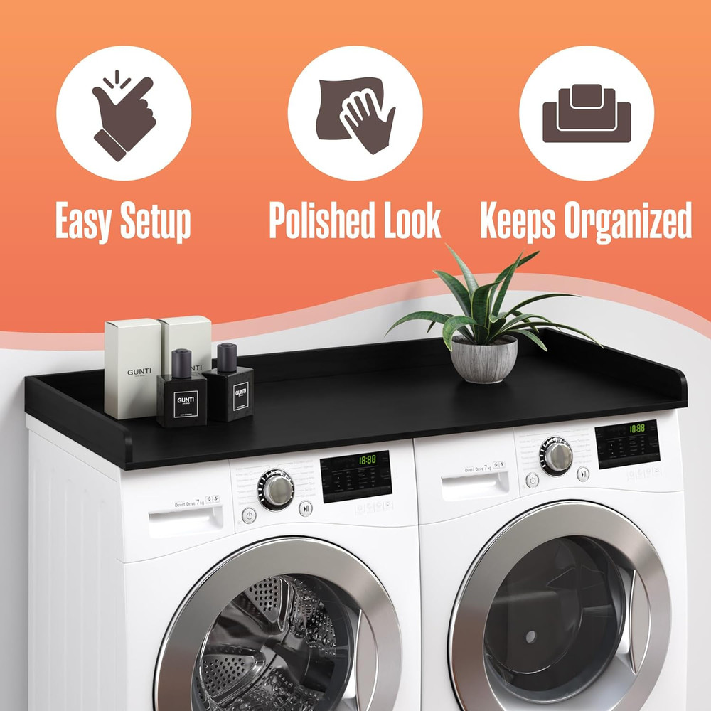 Laundry Room Essentials – Washer/Dryer Countertop & Wall-Mounted Clothes Drying