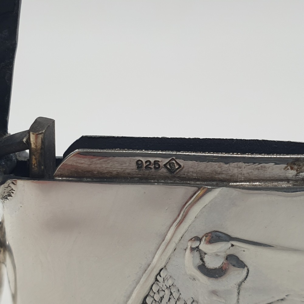 Sterling Silver Vesta Case Match Holder Golf Scene