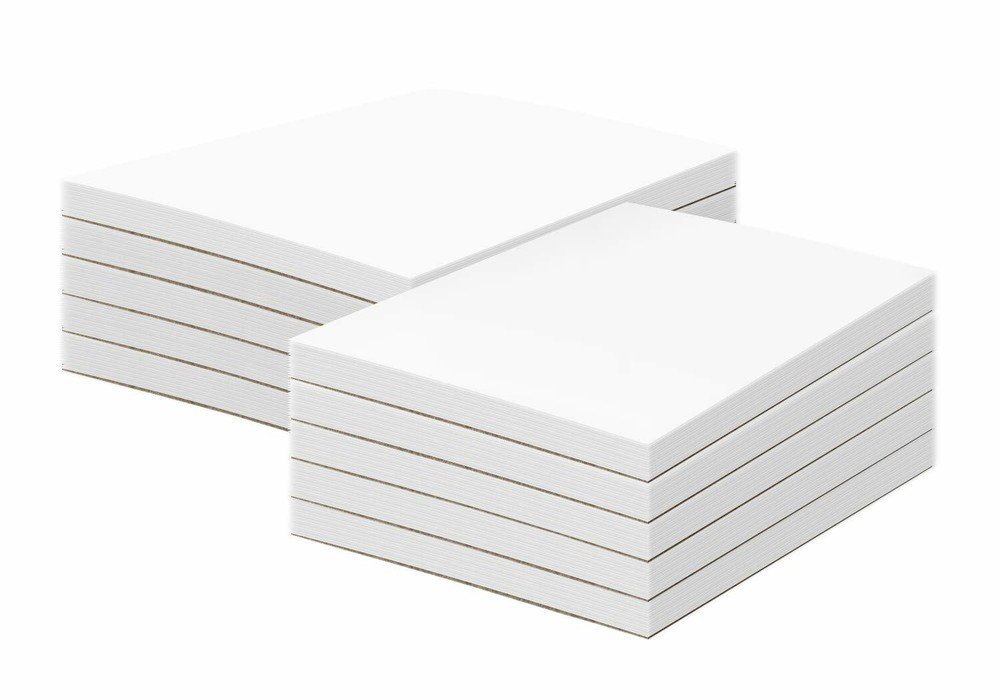 White Memo Pads - Chipboard Backing - 50 Sheets Per Pad, 10 Pads Per Pack