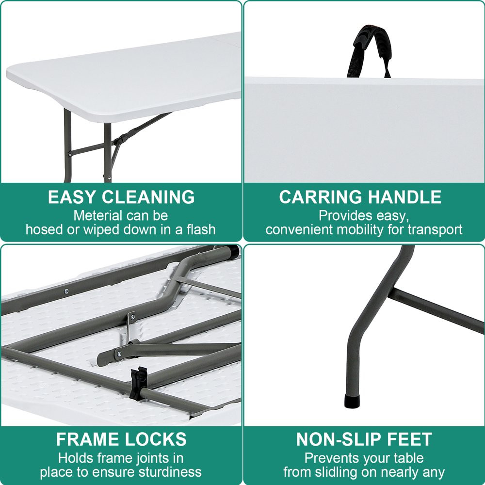 6 FOOT FOLDING TABLE Plastic Indoor/Outdoor White