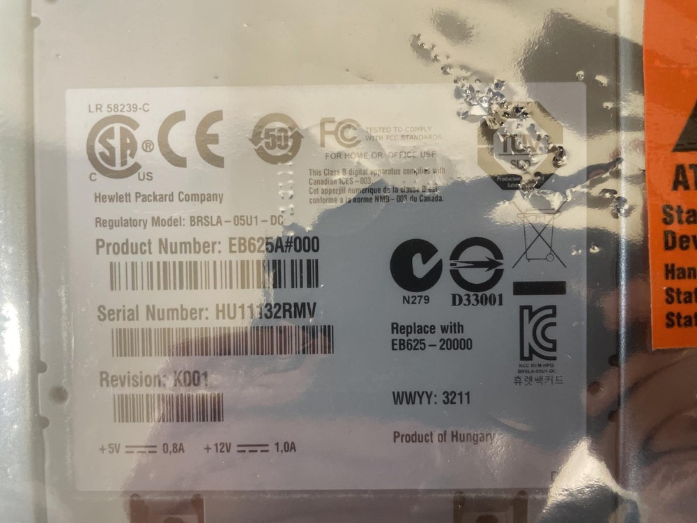 HP EB625A TAPE DRIVE DAT 72 DIGITAL DATA STORAGE DEVICE